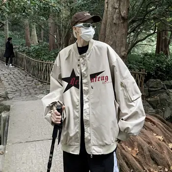 Мужская куртка в японском ретро стиле, весенне-осенний модный бренд, свободный, большой размер, модный молодежный универсальный повседневный комбинезон, мужская одежда