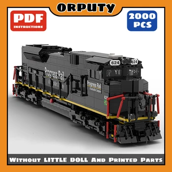 Классика со всего мира Серия Поездов MOC SD70MAC Rail SD70ACE PRLX 624 Строительные Блоки DIY Игрушки Кирпичи Детский Подарок