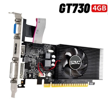 Видеокарта GT730 4GB DDR3 128Bit Настольные Игровые Видеокарты PCI-express 16X, Совместимые с HDMI + VGA + DVI, с низким уровнем шума для Настольных ПК