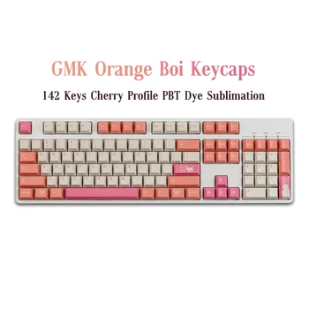 142 Клавиши GMK Orange Boi Keycaps Вишневый Профиль PBT Сублимационная Механическая клавиатура Для MX Switch С переключением 1.75U 2U