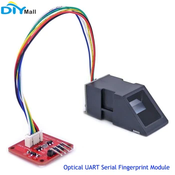 ОТКРЫТЫЙ оптический модуль последовательного распознавания отпечатков пальцев UART, последовательное управление TTL с кабелем адаптера для Arduino