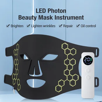 Светодиодная фотонная косметическая маска Прибор для осветления разглаживания морщин Контроль масла Функция Smart Timing Коллагеновая маска