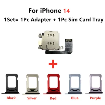 Разъем для чтения двух sim-карт Гибкий Кабель Для iPhone 14 Plus Держатель лотка для sim-карт Запасные части
