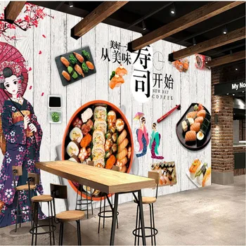 Японская кухня Тематика Суши Культура Промышленный Декор Обои Фон ресторана Суши Фреска Обои 3D Papel De Parede
