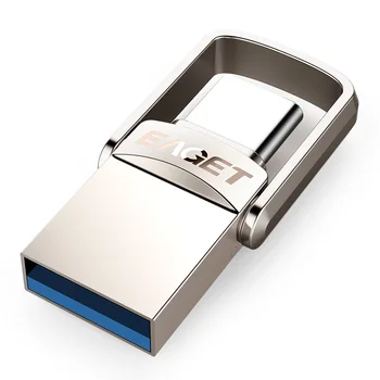EAGET CU20 USB Флэш-накопитель 32 ГБ OTG Металлический USB 3,0 Ключ для флеш-накопителя 64 ГБ Type C Высокоскоростной флешки Mini Flash Drive Memory Stick