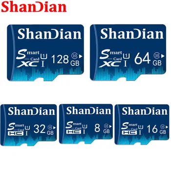 Карта памяти SHANDIAN TF Card 16GB 32GB 64GB Class 10 Memory Card 4GB 8GB Class 6 Smart SD Card TF Карта Реальной емкости для телефонов/Камеры