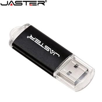 JASTER USB Флэш-накопитель Мини Металлическая Ручка-накопитель Бесплатная Цепочка для ключей подарки Memory stick Черный Синий Флешка 64 ГБ 32 ГБ Красный Внешний накопитель