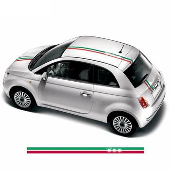 Зеленый Белый Красный Флаг Италии, капюшон с крышей и хвостом Багажника, Виниловая графическая наклейка, набор для Fiat 500