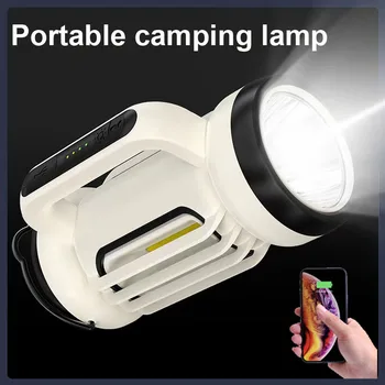 200 Вт Мощный USB Перезаряжаемый светодиодный фонарик Портативный прожектор с боковой подсветкой COB Power Bank Фонарик-фонарик Lanterna
