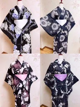 Японское кимоно юката женская традиционная официальная одежда хлопчатобумажные модели для съемок путешествий cos одежда ЮКАТА