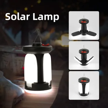 Наружное освещение, светодиодная лампа для кемпинга, подвесная аварийная Солнечная USB перезаряжаемая палатка, походные фонари, Рыболовные дорожные фонари
