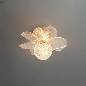 Потолочный светильник, скандинавская светодиодная люстра для спальни, подвесной светильник в виде цветка для освещения комнаты, украшение дома, подвесные светильники для гостиной