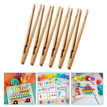 6 шт., деревянный Пинцет, набор инструментов, детские подарки, игрушка, Сотовые развивающие игрушки для малышей