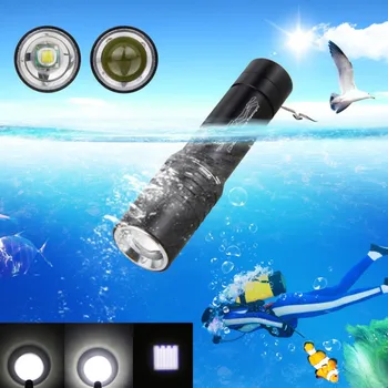 НОВЫЙ светодиодный фонарик для Дайвинга T6 с Вращающимся зумом, Подводный светильник, Исследующий Блики Из алюминиевого сплава, Водонепроницаемый прожектор
