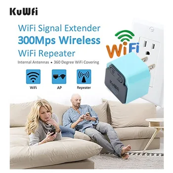 KuWFi 300 Мбит/с Беспроводной Wi-Fi Ретранслятор 2,4 ГГц Wi-Fi AP Маршрутизатор 802.11N Усилитель сигнала Wifi Range Extender Усилитель с вилкой США/ЕС