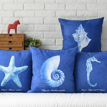Подушка в скандинавском средиземноморском стиле в стиле ретро, подушка в виде ракушки морской звезды, плюшевая наволочка, домашние декоративные диванные подушки