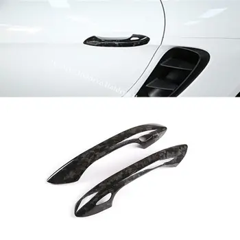 внешняя отделка дверной ручки из углеродного волокна для сухой ковки 2 шт. для Porsche 718 911