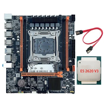 Материнская плата X99 с процессором E5 2620 V3 + кабель SATA B85 LGA2011-3 4X DDR4 REG ECC Память M.2 PCIE SATA3.0 Настольная материнская плата
