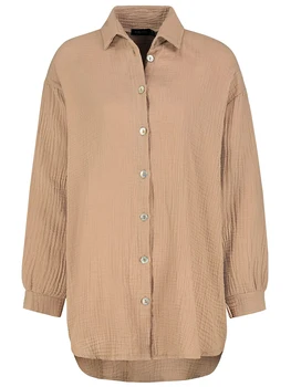 Louatui/ Женская Повседневная Свободная рубашка, однотонная рубашка на пуговицах с лацканами, Блузки с длинным рукавом, Рубашки оверсайз для женщин