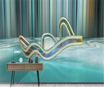 Индивидуальная настенная наклейка для гостиной, спальни, отеля, современная минималистичная цветная линия, геометрический абстрактный фон, настенное папье-маше